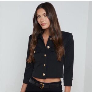 L’AGENCE Kumi Cropped Jacket in Black 0
